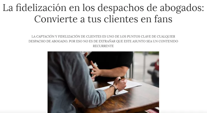 La fidelización en los despachos de abogados