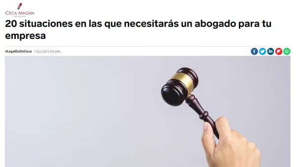 20 situaciones en las que necesitarás un abogado para tu empresa