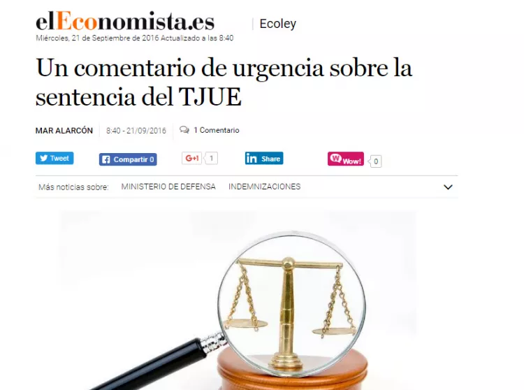 Un comentario de urgencia sobre la sentencia del TJUE