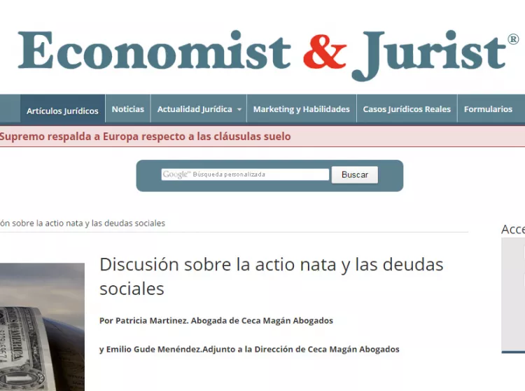 Discusión sobre la actio nata y las deudas sociales