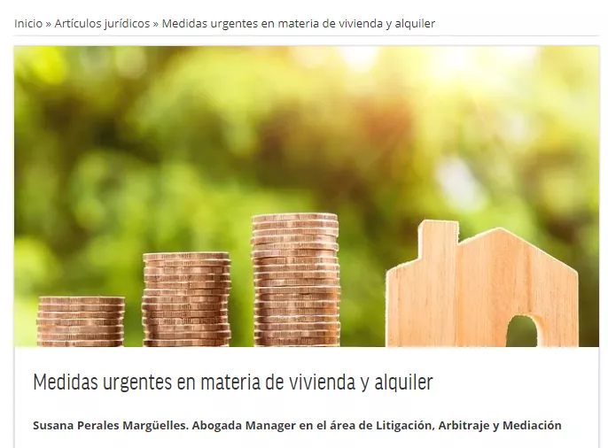 Medidas urgentes en materia de vivienda y alquiler