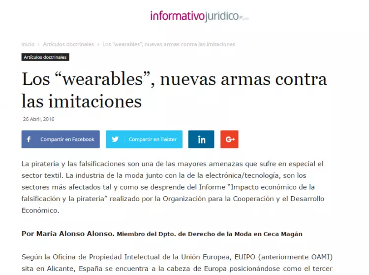 “Wearables”, nuevas armas contra imitaciones