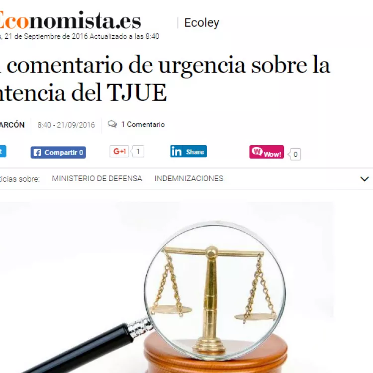 Un comentario de urgencia sobre la sentencia del TJUE