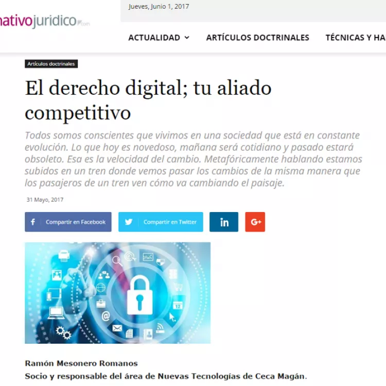 El derecho digital; tu aliado competitivo