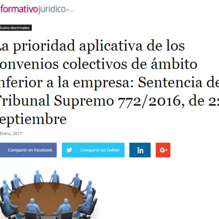 La prioridad aplicativa de los convenios colectivos de ámbito inferior a la empresa