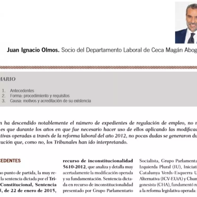 Los expedientes de regulación de empleo según la última jurisprudencia