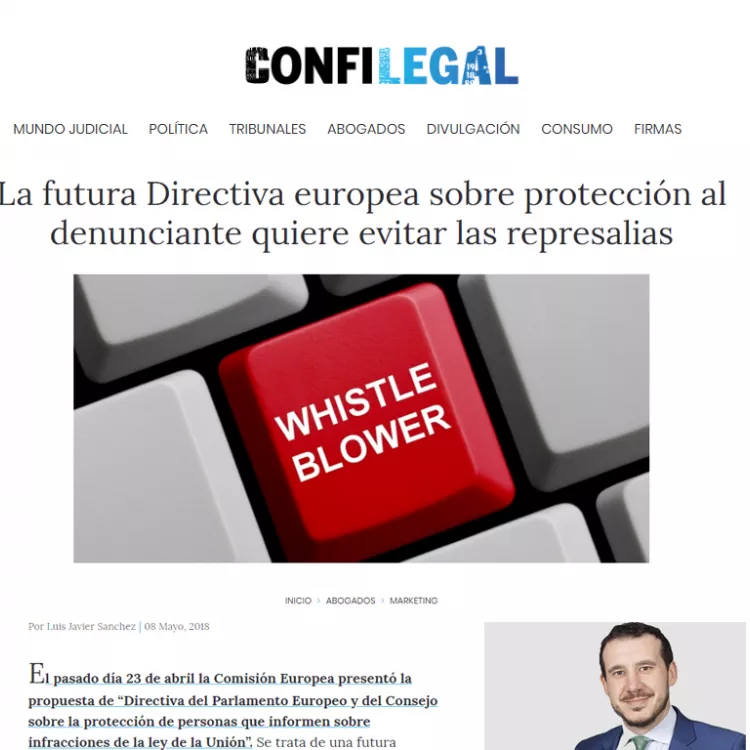 La futura Directiva europea sobre protección al denunciante quiere evitar las represalias