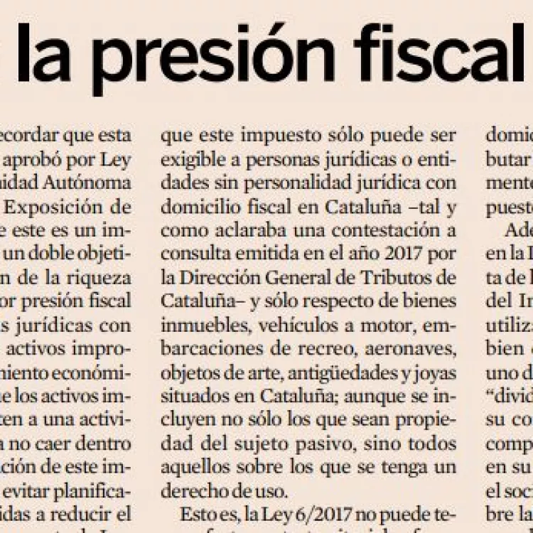 Se incrementa la presión fiscal en Cataluña